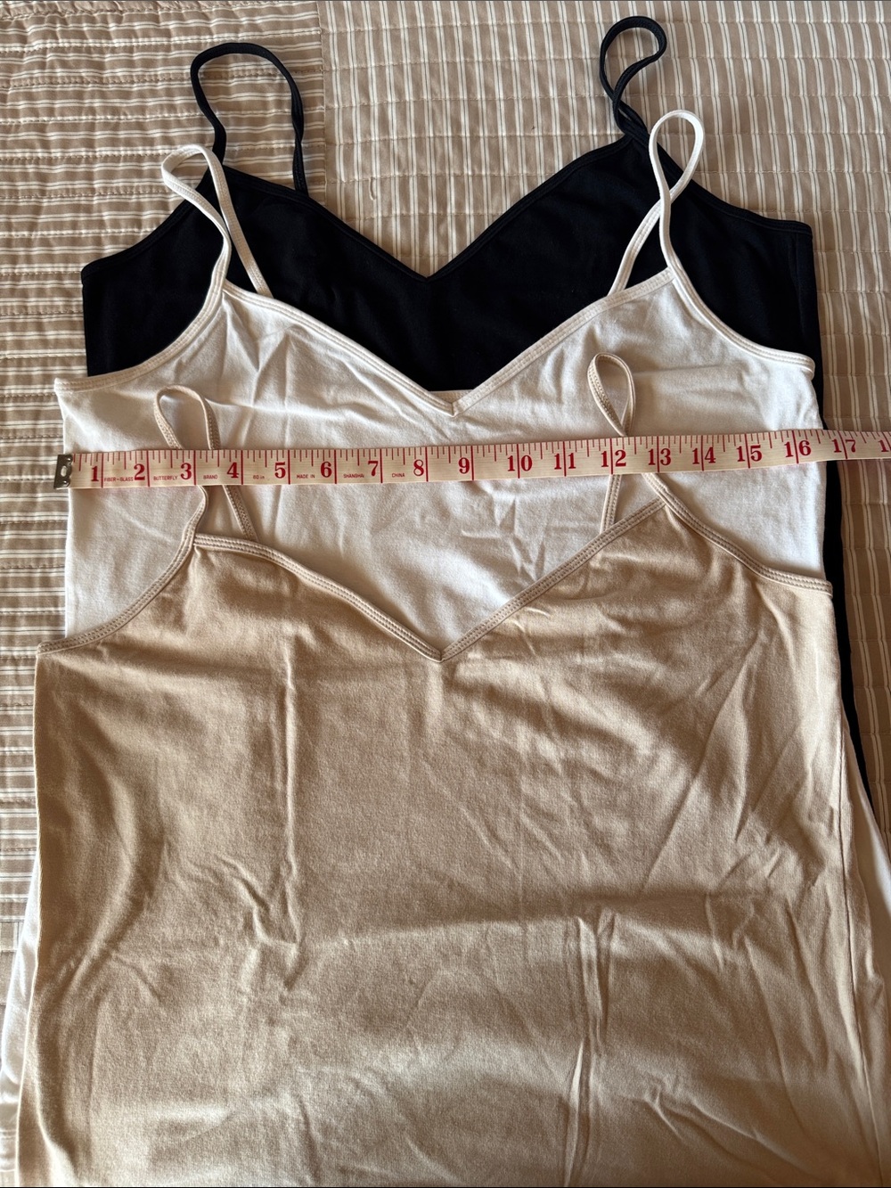 Old Navy V-Neck Spaghetti Strap Tank Top - Black / White / Beige